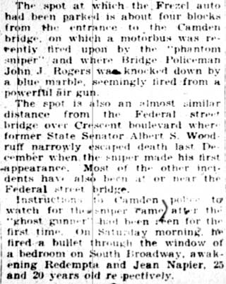 Camden Courier-Post, January 30, 1928 — Ghost Sniper, continued