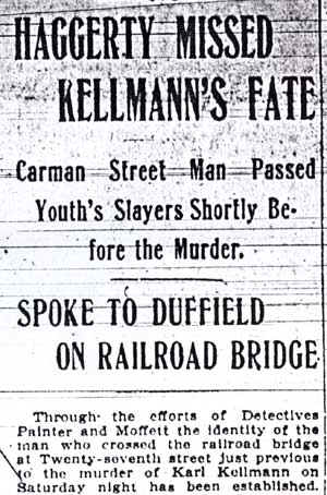 Camden Post-Telegram October 15, 1912, Haggerty article tile 1