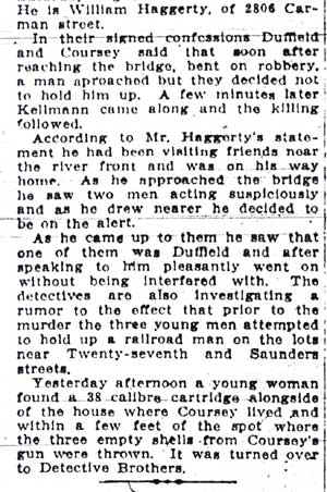 Camden Post-Telegram October 15, 1912, Haggerty article tile 2