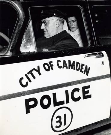 Patrolman Leon Feltz in Car 31, Camden Police Department, 1958 — photo by Bob Bartosz