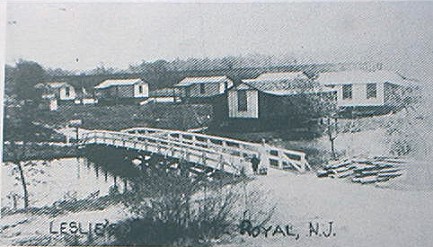 Leslie's Cove, a small island with summer cottages in Mantua Creek near Mt. Royal, New Jersey