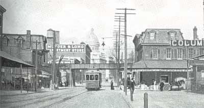 The Munger & Long Department Store as viewed from Broadway and Mickle Street, 1907