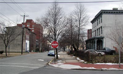 North 2nd Street, South of Linden Street, photograph February 7, 2004
