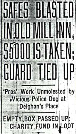 Safes Blasted in Old Mill Inn headline January 8 1940