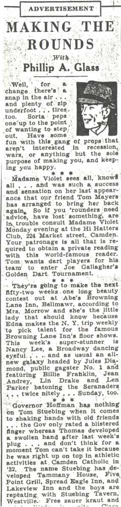 Camden Courier-Post, January 15, 1938 — Phillip A. Glass column