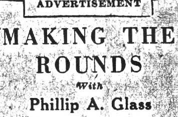 Phillip A. Glass column header, Camden Courier-Post, January 29, 1938