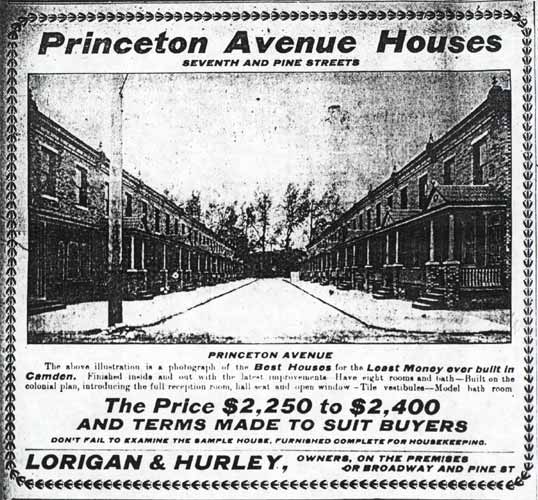 Princeton Avenue as seen from Pine Street, 1902 advertisement photo