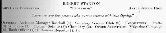 Woodrow Wilson High School yearbook page, February 1940