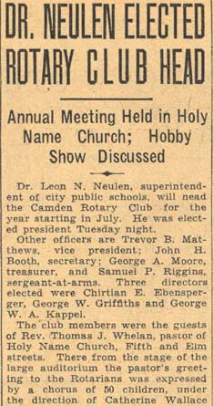Camden Rotary Club, Camden Courier-Post, May 2, 1934
