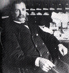 Chief Elfreth in his office at the 5th and Arch Street Firehouse, 1913