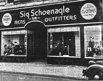 Schoenagle new store at 518 Federal Street, 1938