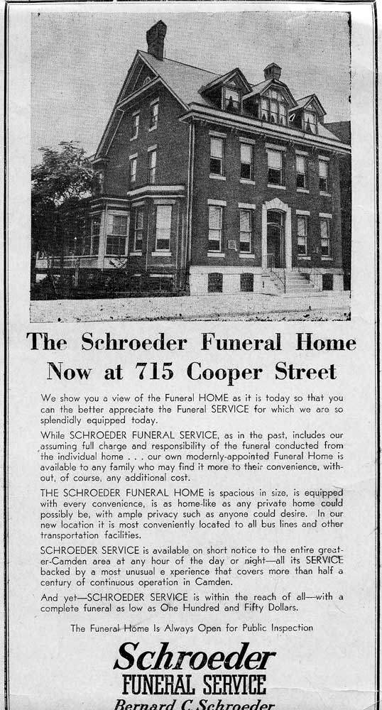 Schroeder Funeral Service advertisement