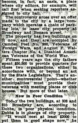 Question of Bar in City Hall Put Up to Commission (continued), Camden Courier-Post, August 12, 1936