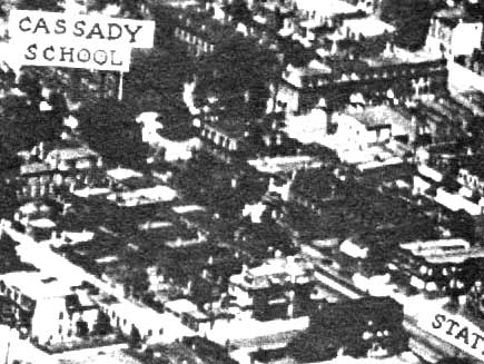Aerial photo of James M. Cassady School from southeast