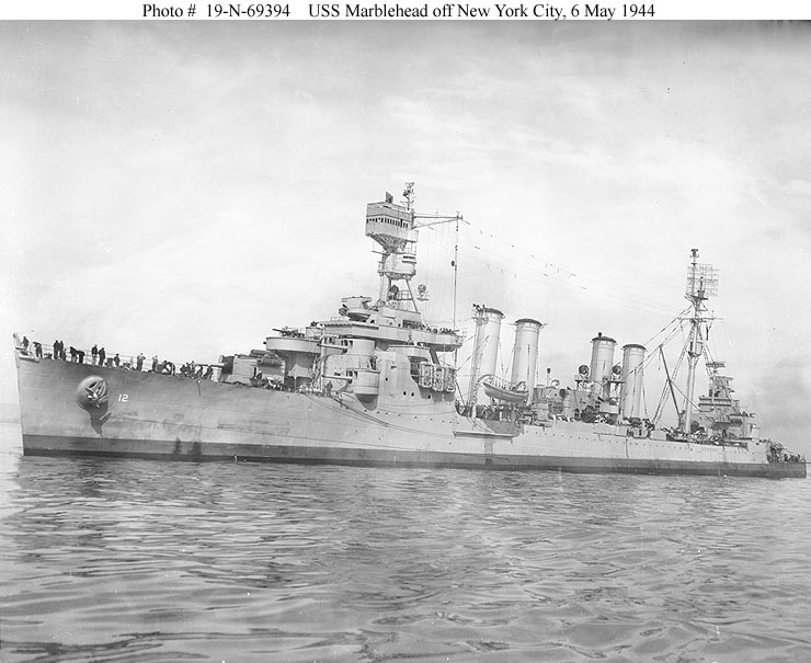 USS Marblehead CL-12 off New York City, May 6, 1944