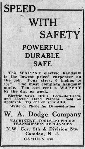 Northwest Corner of South 5th & Division Streets — W.A. Dodge Company, Courier-Post, May 31, 1931