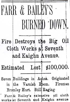 Farr & Bailey's Burned Down, Camden Post-Telegram, February 15, 1896, part 1