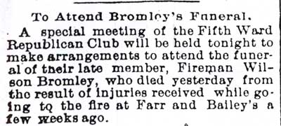 To Attend Bromley's Funeral, Camden Post-Telegram, February 29, 1896