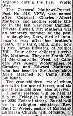 Third column of Charles E.A. Mathews obituary