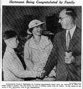 Frank Hartmann Jr. with wife and son Frank Hartmann III, August 2, 1935