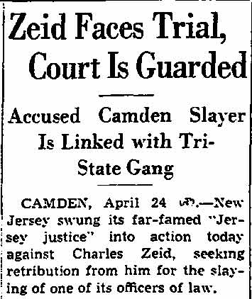 Trenton Times, April 24, 1935 — Charles Zeid trial, Frank Neutze presiding