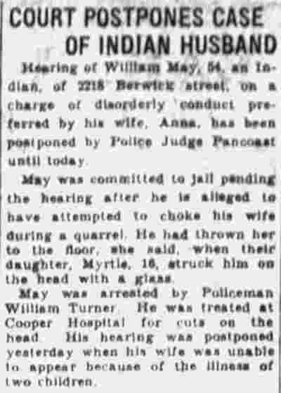 Camden Courier-Post, March 15, 1932 — William May