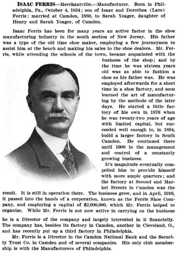 Isaac Ferris Jr. — Scannell's First Citizens of New Jersey, 1917