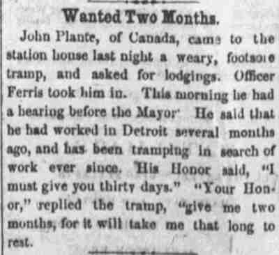 Wanted Two Months, Camden Post, November 2, 1876