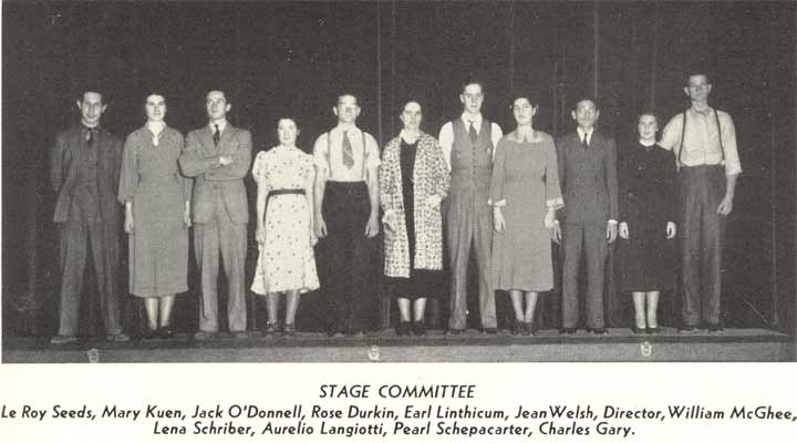 Woodrow Wilson High School yearbook January 1938, cast photo