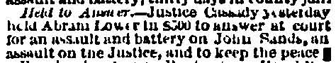 Philadelphia Inquirer, September 27, 1872 — Abraham Lower, James M. Cassady, John Sands