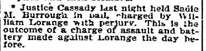 Philadelphia Inquirer, November 28, 1894 — James M. Cassady, Sadie Burrough, William Lorange