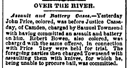 Philadelphia Inquirer, December 13, 1879 — Samuel Townsend, John Price, Robert Bowen