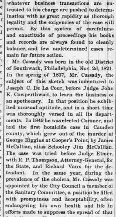 Camden County Courier, December 11, 1880 — Personal Sketches No. 8 continued