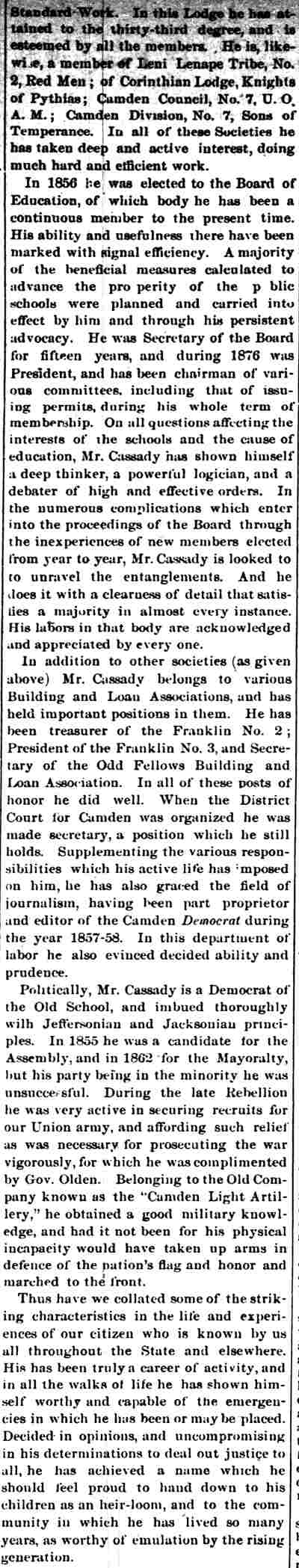 Camden County Courier, December 11, 1880 — Personal Sketches No. 8 continued
