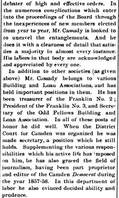 Camden County Courier, December 11, 1880 — Personal Sketches No. 8 continued