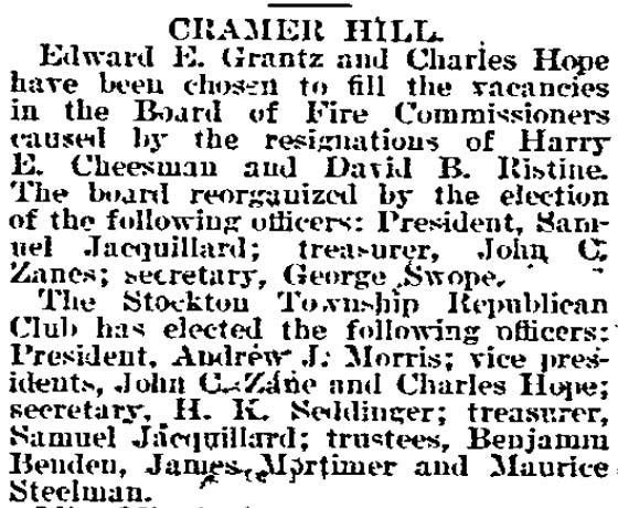 Philadelphia Inquirer, February 11, 1894 — Cramer Hill