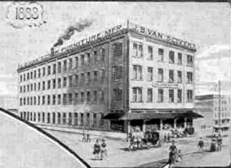J. B. Van Sciver opens four-story building at Delaware Avenue and Federal Street, 1888