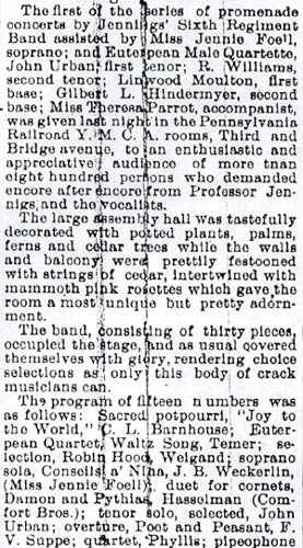 Camden Post-Telegram, February 28, 1896 - Jennings Band article, column 1
