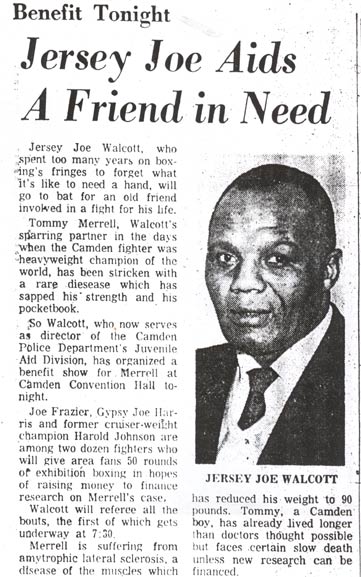 Jersey Joe Walcott — Jersey Joe Aids A Friend in Need — May 12, 1967
