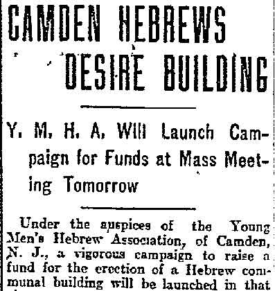 Camden Hebrews Desire Building, Philadelphia Inquirer, January 24, 1914