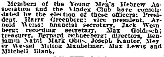 Philadelphia Inquirer, February 10, 1914, Young Men's Hebrew Association officers