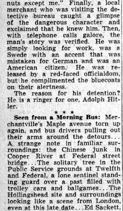 Checked and Double Checked column by Jiminy, Camden Courier-Post July 26, 1941, page 2