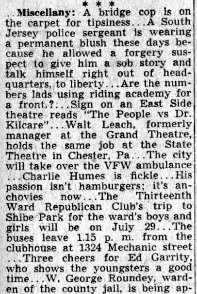 Checked and Double Checked column by Jiminy, Camden Courier-Post July 26, 1941, page 4