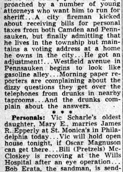 Checked and Double Checked column by Jiminy, Camden Courier-Post July 26, 1941, page 5
