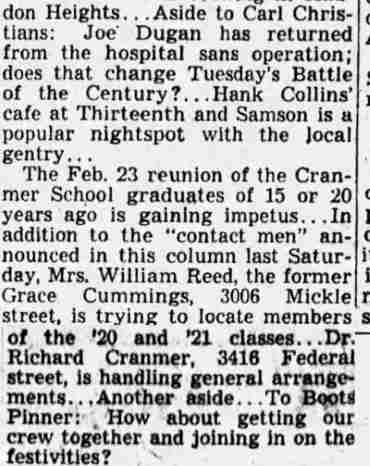 Checked and Double Checked column by Jiminy, Camden Courier-Post February 4, 1939, page 11