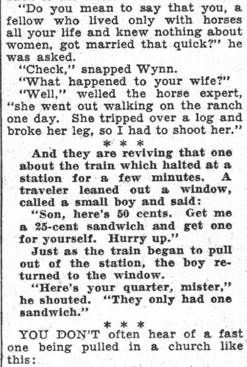 Checked and Double Checked column by Jiminy, Camden Courier-Post June 15, 1932, page 2