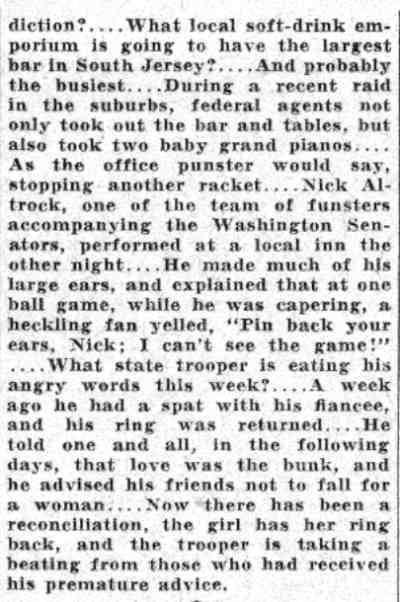 Checked and Double Checked column by Jiminy, Camden Courier-Post June 1, 1932, page 5