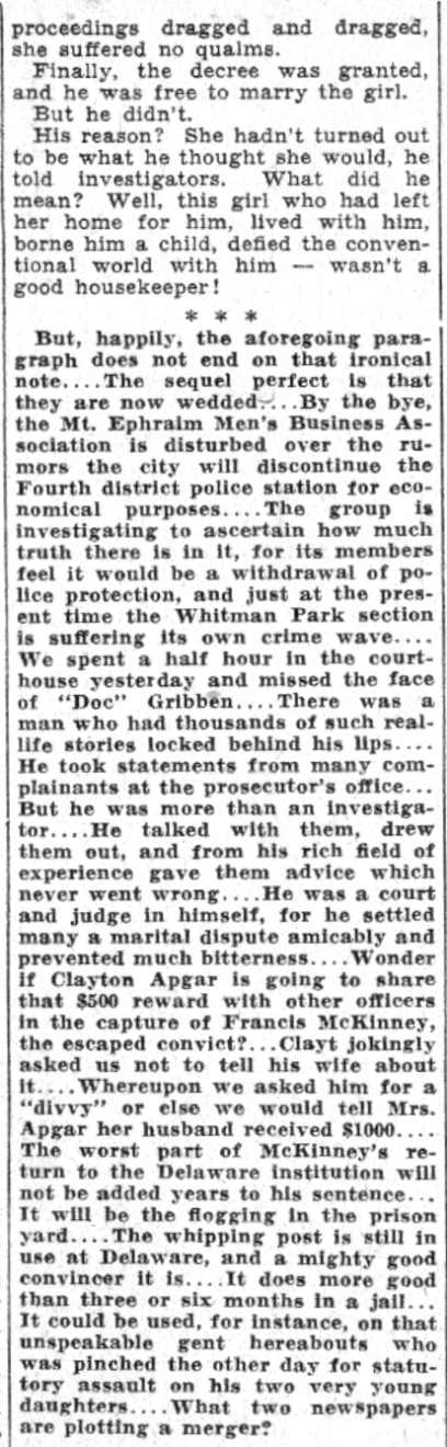 Checked and Double Checked column by Jiminy, Camden Courier-Post June 6, 1932, page 5