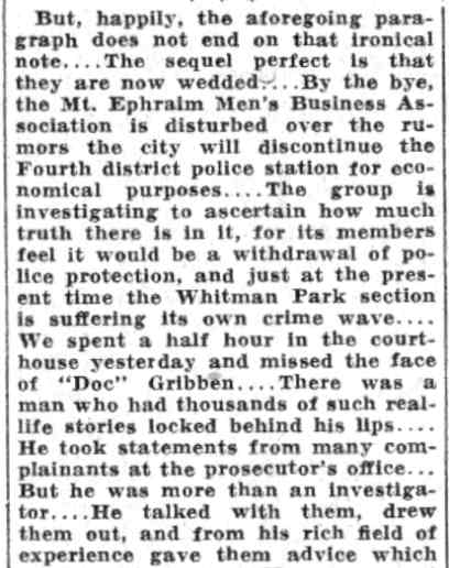 Checked and Double Checked column by Jiminy, Camden Courier-Post June 6, 1932, page 6