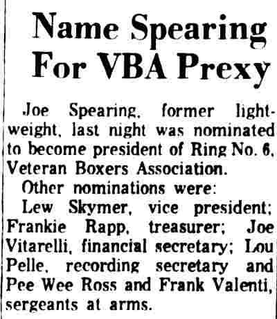 Courier-Post, December 1, 1964 — Name Spearing For VBA Prexy